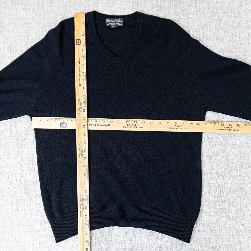 Brooks Brothers 3 Ply Scottish Cashmere Vneck Sweater Dark Navy Medium